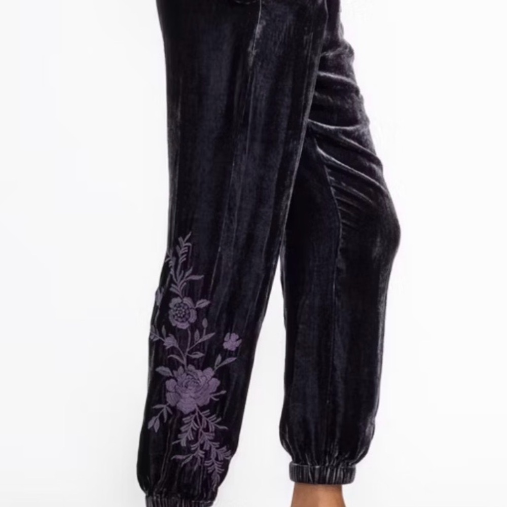 Johnny Was Velvet Jogger Pant deep purple